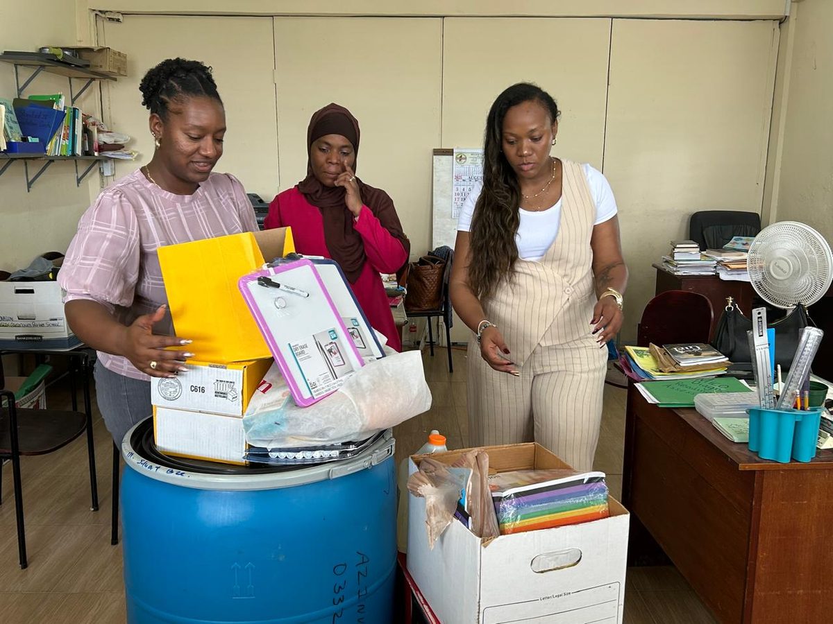 Visiting classrooms at Muslim Community Primary School